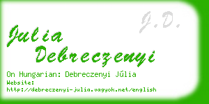 julia debreczenyi business card