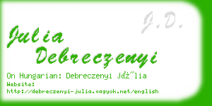 julia debreczenyi business card